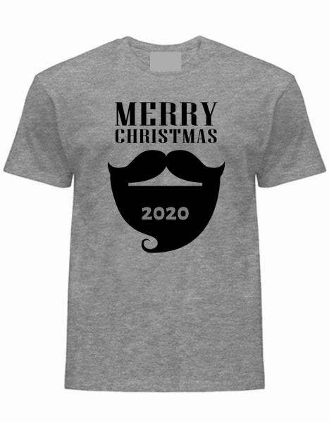 T Shirt Merry Christmas grau-schwarz, günstig kaufen
